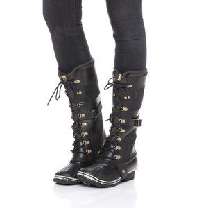 Sorel Conquest Carly II Snow Boots Black Size 10